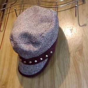 Brown and gold baker boy hat